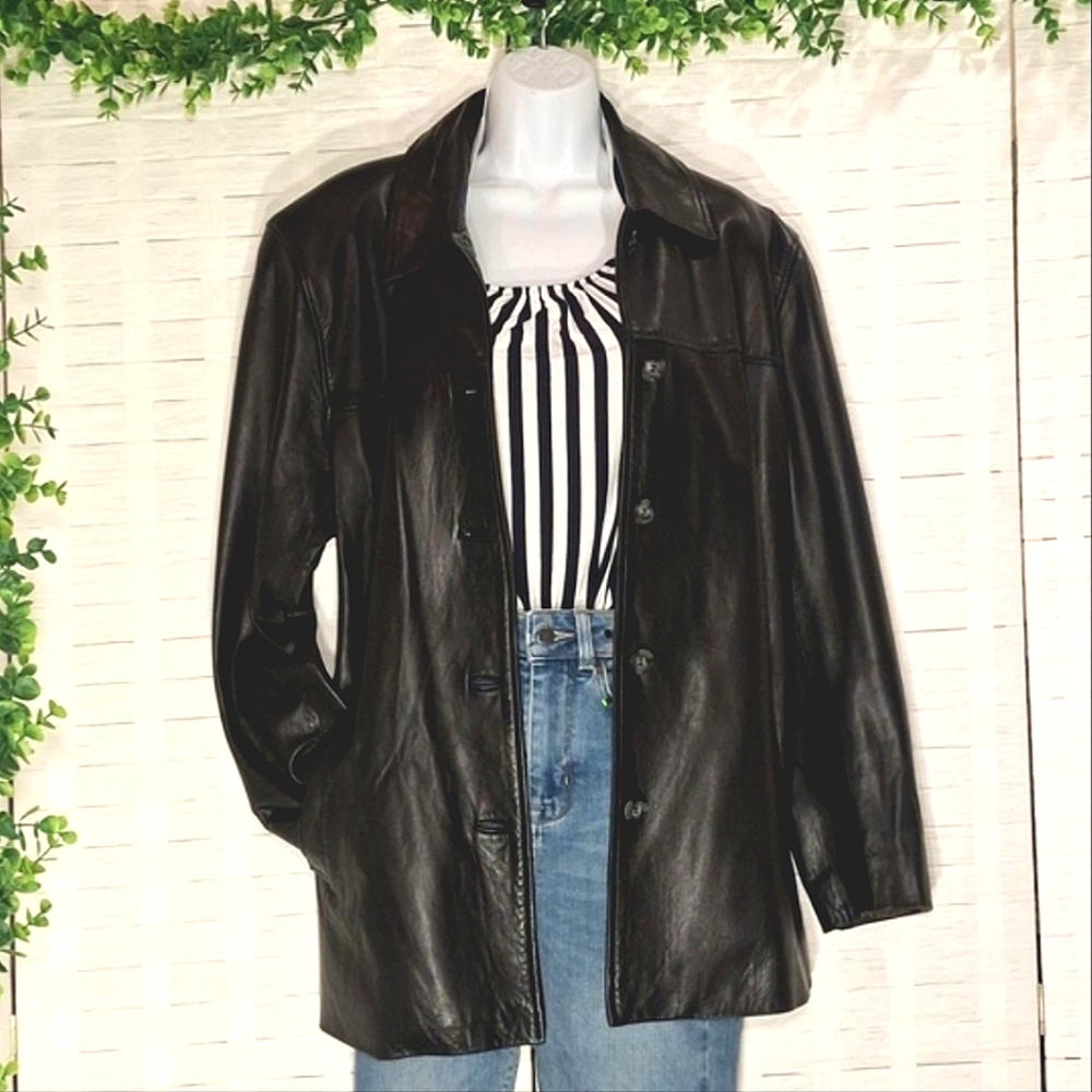 Henri Bendel Vintage Black Leather Jacket - Picture 2 of 15